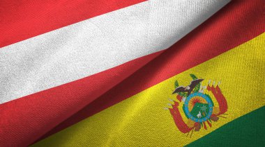 Avusturya ve Bolivya iki bayrak tekstil kumaş, kumaş doku 