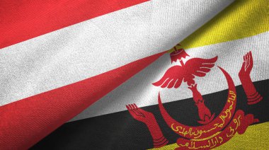 Avusturya ve Brunei iki bayrak tekstil bezi
