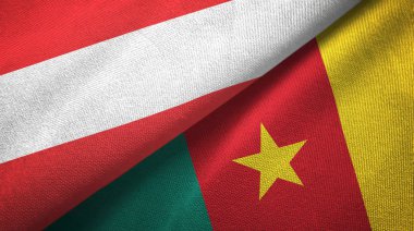 Avusturya ve Kamerun iki bayraklar tekstil kumaş, kumaş doku 