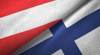 Avusturya ve Finlandiya iki bayraktekstil kumaş, kumaş doku