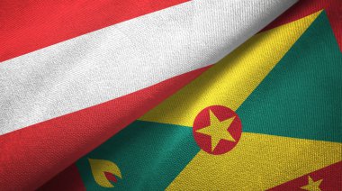 Avusturya ve Grenada iki bayrak tekstil kumaş, kumaş doku