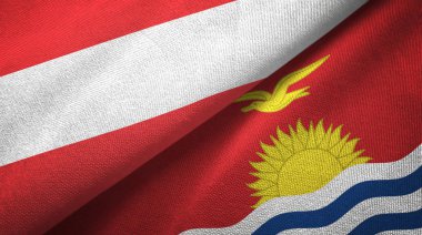 Avusturya ve Kiribati iki bayrak tekstil kumaş, kumaş doku