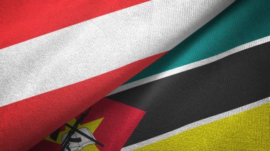 Avusturya ve Mozambik iki bayraktekstil kumaş, kumaş doku