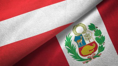 Avusturya ve Peru iki bayraktekstil kumaş, kumaş doku