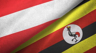 Avusturya ve Uganda iki bayraktekstil kumaş, kumaş doku
