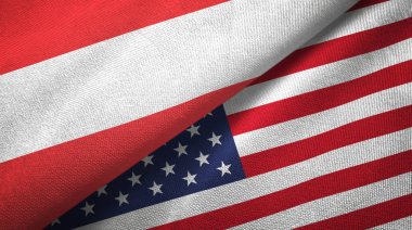 Avusturya ve Amerika Birleşik Devletleri iki bayraklar tekstil kumaş, kumaş doku