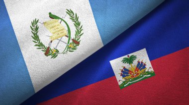 Guatemala ve Haiti iki bayraklar tekstil kumaş, kumaş doku