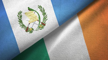 Guatemala ve İrlanda iki bayraklar tekstil kumaş, kumaş doku