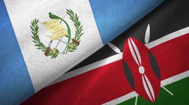 Guatemala ve Kenya iki bayraklar tekstil kumaş, kumaş doku