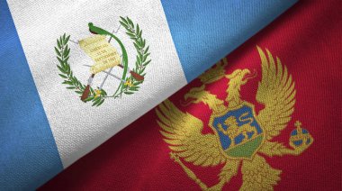 Guatemala ve Karadağ iki bayrak tekstil kumaş, kumaş doku