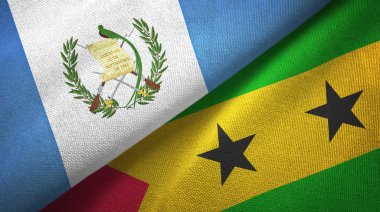Guatemala ve Sao Tome ve Principe iki bayraklar tekstil kumaş, kumaş doku