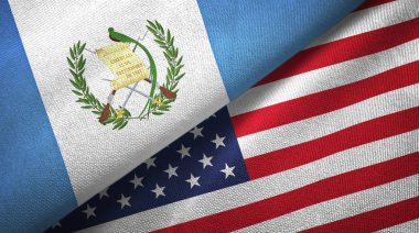 Guatemala ve Amerika Birleşik Devletleri iki bayraklar tekstil kumaş, kumaş doku
