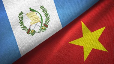 Guatemala ve Vietnam iki bayraklar tekstil kumaş, kumaş doku