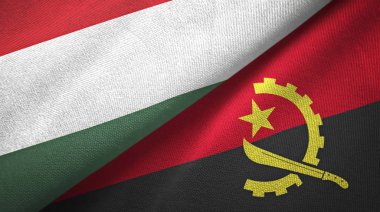 Macaristan ve Angola iki bayraktekstil kumaş, kumaş doku 