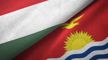 Macaristan ve Kiribati iki bayraklar tekstil kumaş, kumaş doku