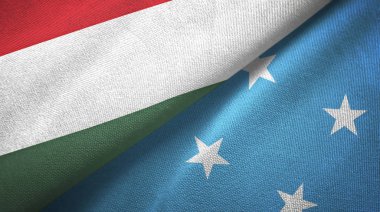 Macaristan ve Mikronezya iki bayraktekstil kumaş, kumaş doku