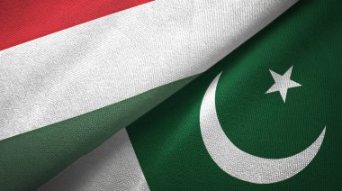 Macaristan ve Pakistan iki bayraktekstil kumaş, kumaş doku