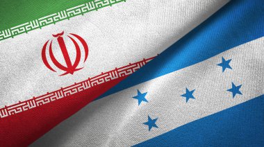 İran ve Honduras iki bayrak tekstil kumaş, kumaş doku