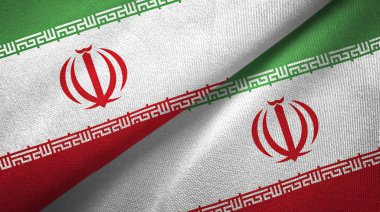 İran iki bayraktekstil kumaş, kumaş doku