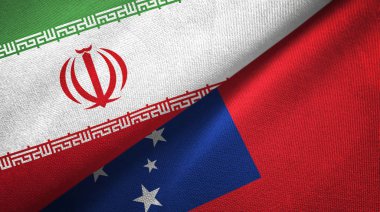 İran ve Samoa iki bayrak tekstil kumaş, kumaş doku