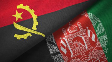 Angola ve Afganistan iki bayraklar tekstil kumaş, kumaş doku 