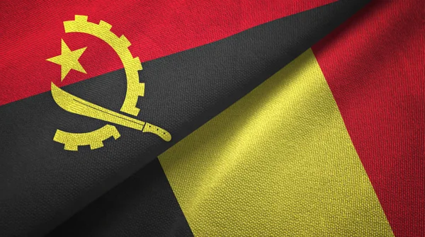 アンゴラとベルギーの2つの旗織物布、生地の質感 — ストック写真