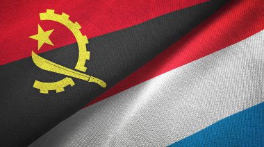 Angola ve Lüksemburg iki bayraklar tekstil kumaş, kumaş doku