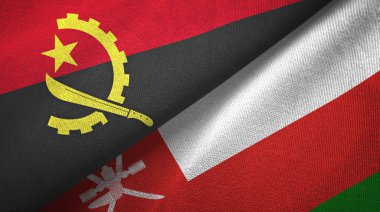 Angola ve Umman iki bayraktekstil kumaş, kumaş doku