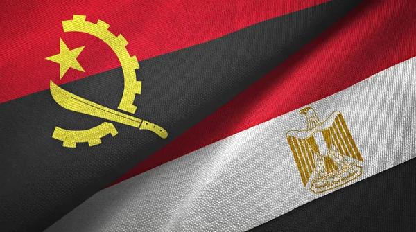 Angola and Egypt two flags textile cloth