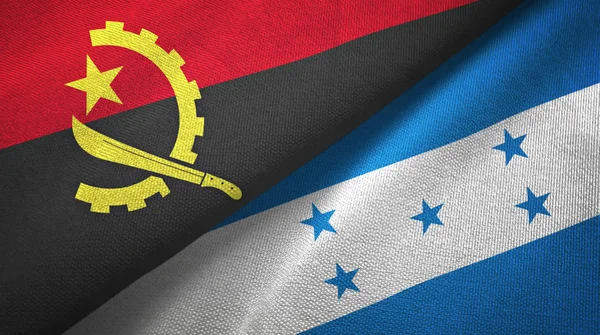 Angola ve Honduras iki bayraklar tekstil kumaş, kumaş doku — Stok fotoğraf