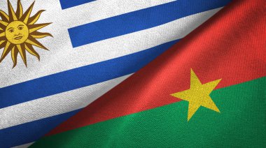Uruguay ve Burkina Faso iki bayraklar tekstil kumaş, kumaş doku 