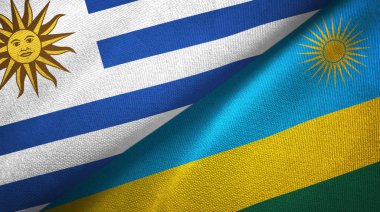 Uruguay ve Ruanda iki bayraktekstil kumaş, kumaş doku