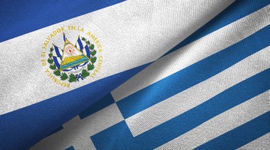 El Salvador ve Yunanistan iki bayraklar tekstil kumaş, kumaş doku