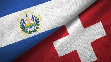 El Salvador ve İsviçre iki bayraklar tekstil kumaş, kumaş doku