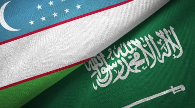 Özbekistan ve Suudi Arabistan tekstil bezi bayrakları