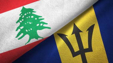 Lübnan ve Barbados iki bayraktekstil kumaş, kumaş doku 