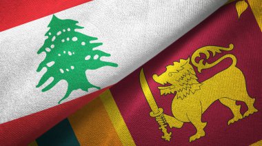Lübnan ve Sri Lanka iki bayraktekstil kumaş, kumaş doku