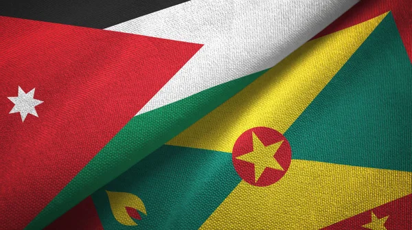 Jordan and Grenada two flags textile cloth, fabric texture