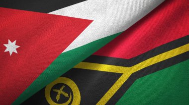 Ürdün ve Vanuatu iki bayraklar tekstil kumaş, kumaş doku