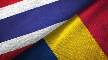 Tayland ve Çad iki bayraklar tekstil kumaş, kumaş doku 