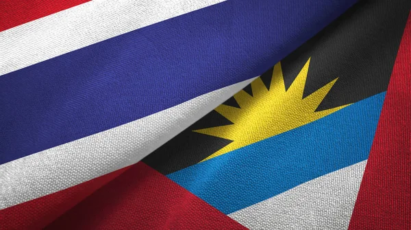 Thailand and Antigua and Barbuda two flags textile cloth, fabric texture