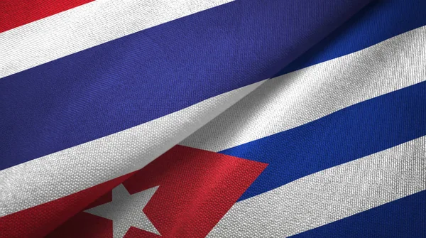 태국과 쿠바 두 플래그 섬유 천, 직물 질감 — 스톡 사진