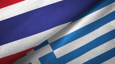 Tayland ve Yunanistan iki bayraktekstil kumaş, kumaş doku