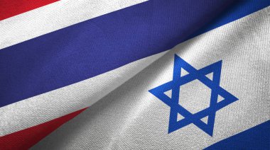 Tayland ve İsrail iki bayraktekstil kumaş, kumaş doku
