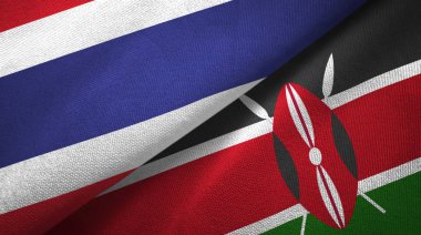 Tayland ve Kenya iki bayraklar tekstil kumaş, kumaş doku