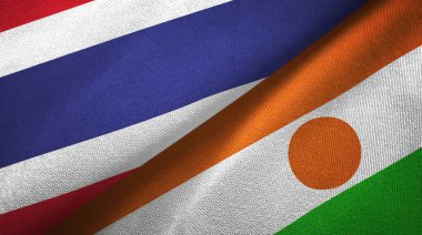 Tayland ve Nijer iki bayraklar tekstil kumaş, kumaş doku
