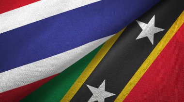 Tayland ve Saint Kitts ve Nevis iki bayraklar tekstil kumaş, kumaş doku