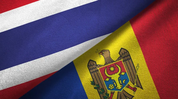 Thailand and Moldova two flags textile cloth, fabric texture