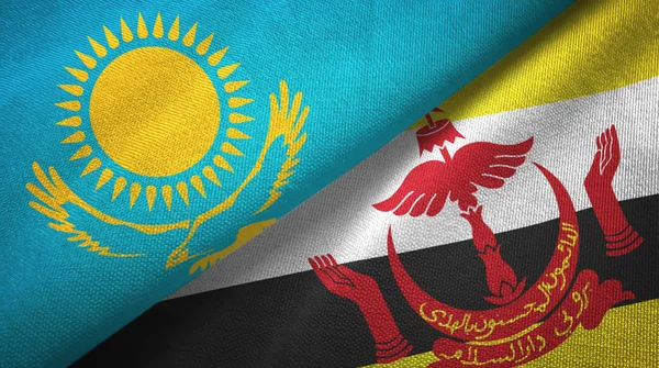 Kazakistan ve Brunei iki bayrak tekstil bezi
