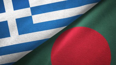 Yunanistan ve Bangladeş iki bayraktekstil kumaş, kumaş doku 